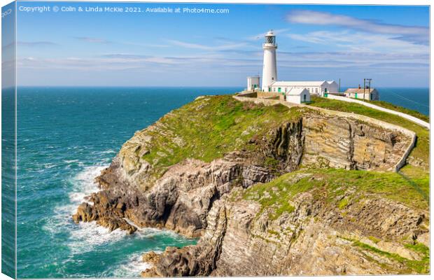 South Stack Lighthouse, Anglesey Canvas Print by Colin & Linda McKie