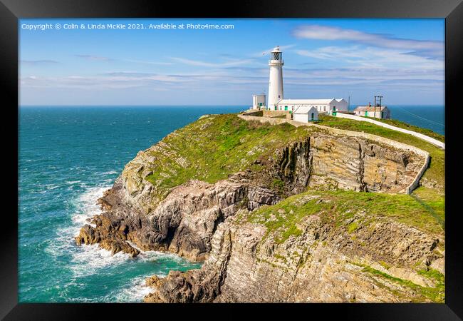 South Stack Lighthouse, Anglesey Framed Print by Colin & Linda McKie