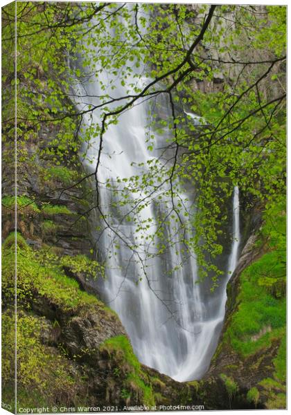 Pistyll Rhaeadr Waterfalls Welshpool Powys Wales Canvas Print by Chris Warren