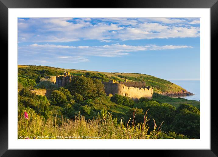 Manorbier Castle Manorbier Pembrokeshire Wales Framed Mounted Print by Chris Warren