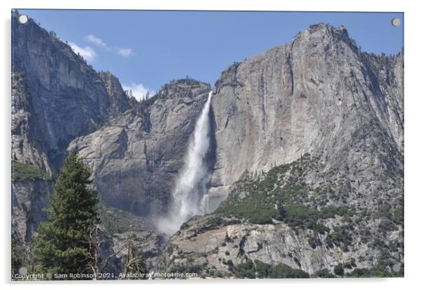 Upper Yosemite Falls  Acrylic by Sam Robinson