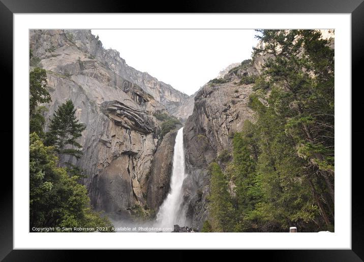 Lower Yosemite Falls Framed Mounted Print by Sam Robinson