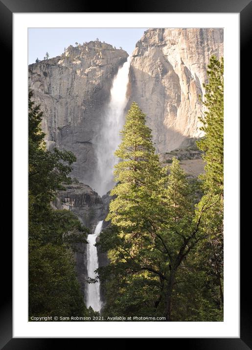 Yosemite Falls Upper and Lower Framed Mounted Print by Sam Robinson