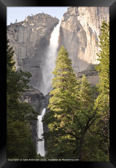 Yosemite Falls Upper and Lower Framed Print by Sam Robinson