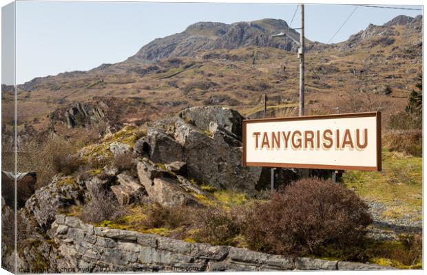 Tanygrisiau Station Sign Canvas Print by chris hyde