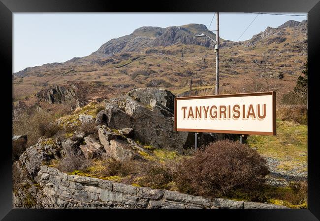 Tanygrisiau Station Sign Framed Print by chris hyde