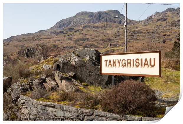 Tanygrisiau Station Sign Print by chris hyde