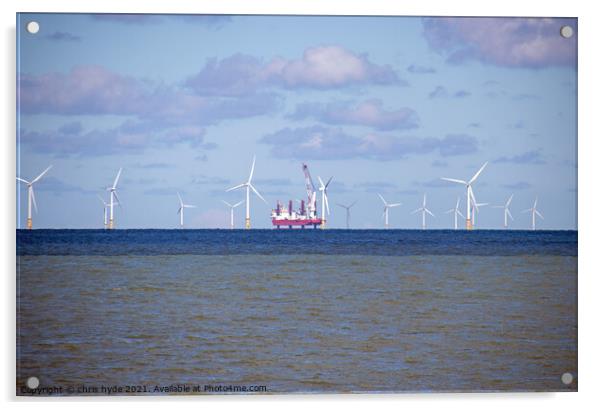 Wind Farm and Gas Platform Acrylic by chris hyde