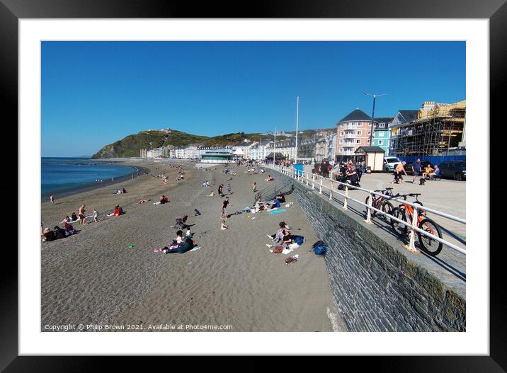 Aberystwyth in springtime, Seaside town in Wales Framed Mounted Print by Philip Brown