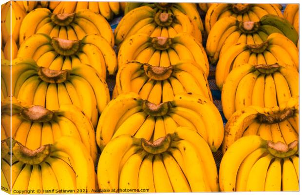 Banana bunches in symmetric order. Canvas Print by Hanif Setiawan