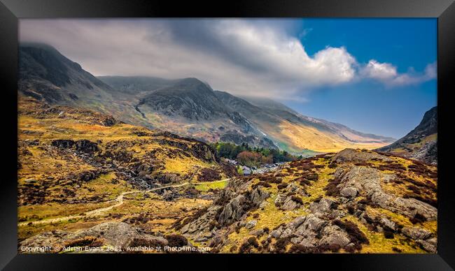 Ogwen Snowdonia Wales  Framed Print by Adrian Evans