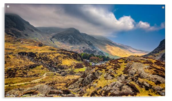 Ogwen Snowdonia Wales  Acrylic by Adrian Evans