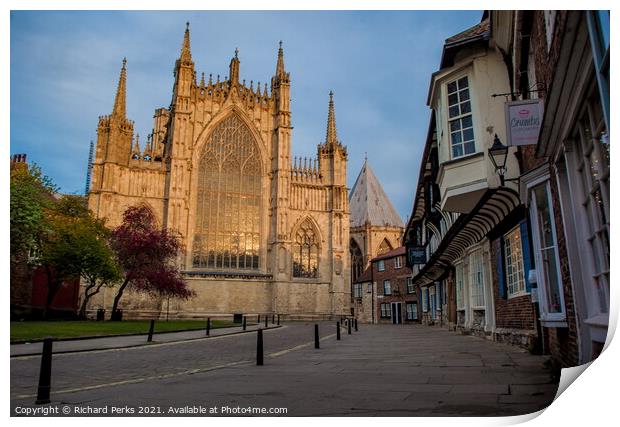 sunlight Reflections in the York Minster Print by Richard Perks