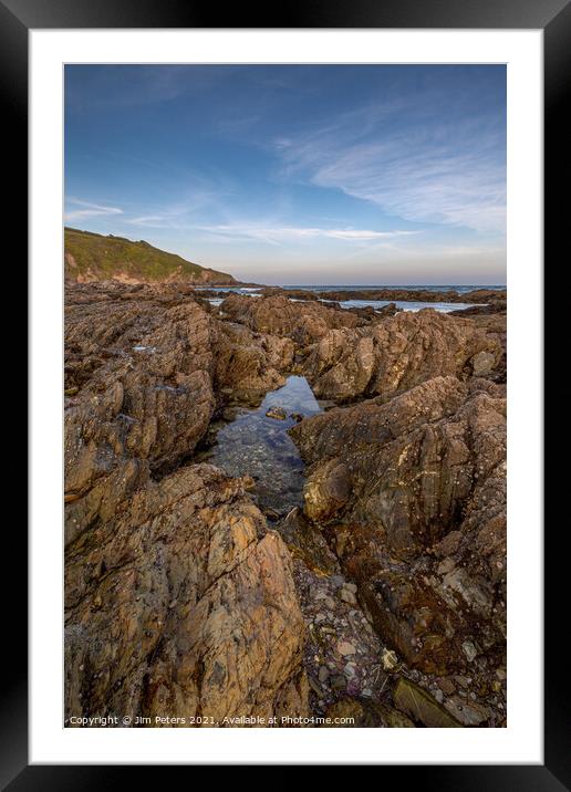 Rockpool Talland Bay Cornwall  Framed Mounted Print by Jim Peters