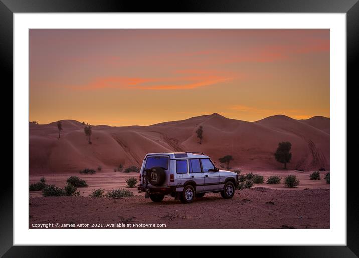 Discovering the Sunset of the Kalba Desert in the UAE Framed Mounted Print by James Aston