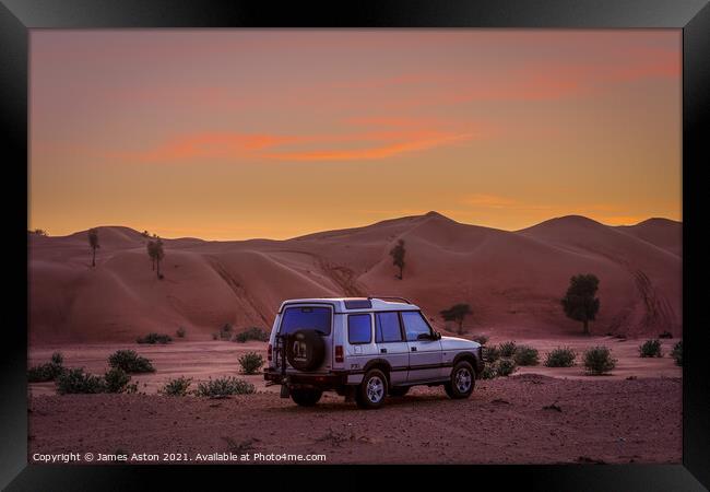 Discovering the Sunset of the Kalba Desert in the UAE Framed Print by James Aston