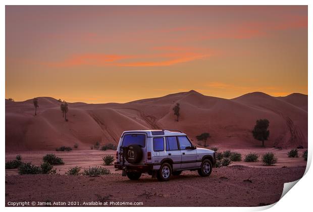 Discovering the Sunset of the Kalba Desert in the UAE Print by James Aston