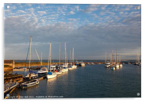 Early Morning Yarmouth Harbour Isle of Wight Acrylic by Allan Bell