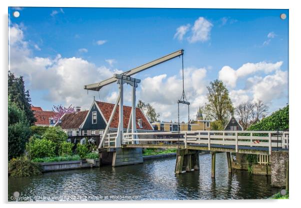 Dutch lifting bridge Acrylic by Maria Vonotna