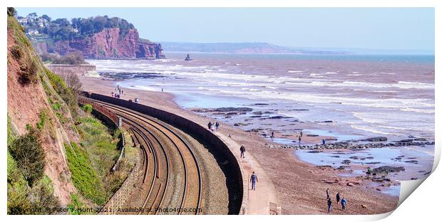 Railway Line At Teignmouth Print by Peter F Hunt
