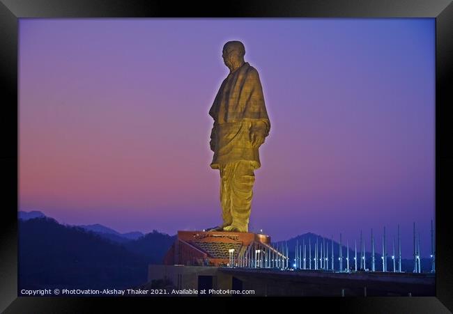 'The Statue of Unity' The world's tallest Statue  Framed Print by PhotOvation-Akshay Thaker