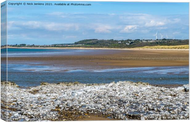 Ogmore River Estuary at Ogmore by Sea south Wales Canvas Print by Nick Jenkins