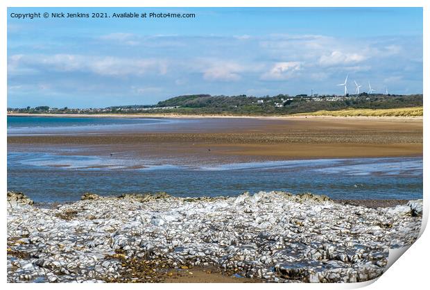 Ogmore River Estuary at Ogmore by Sea south Wales Print by Nick Jenkins