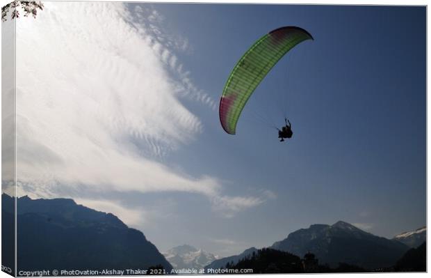 A man flying through the air on top of a mountain Canvas Print by PhotOvation-Akshay Thaker