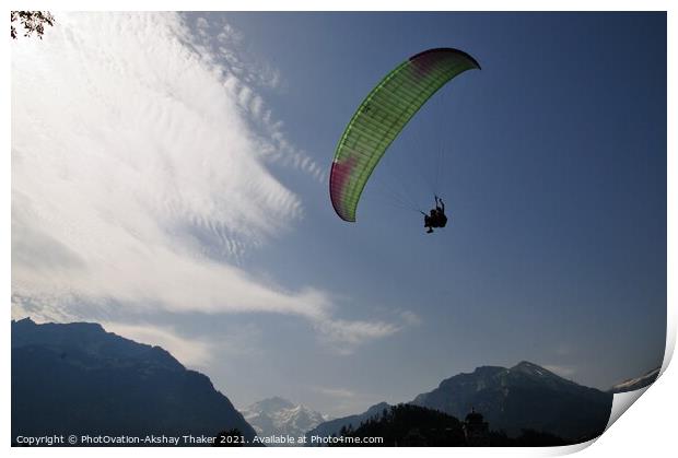 A man flying through the air on top of a mountain Print by PhotOvation-Akshay Thaker