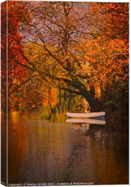 Peaceful Backwater - Stamford Meadows, Lincolnshir Canvas Print by Martyn Arnold