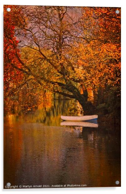Peaceful Backwater - Stamford Meadows, Lincolnshir Acrylic by Martyn Arnold