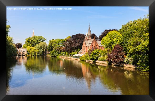 Minnewater Park Lake in Bruges Framed Print by Pearl Bucknall