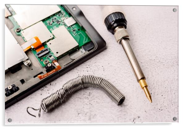 Electronic product warranties do not cover botched repairs made  Acrylic by Joaquin Corbalan
