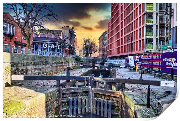 Manchester Canal Street Print by Joanne Wilde