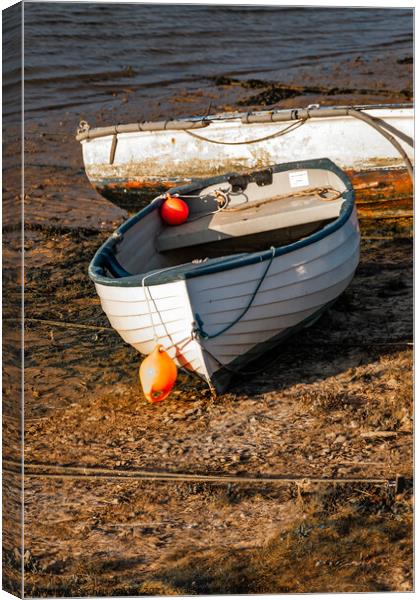 Beached boats in Wells-Next-The-Sea estuary Canvas Print by Chris Yaxley