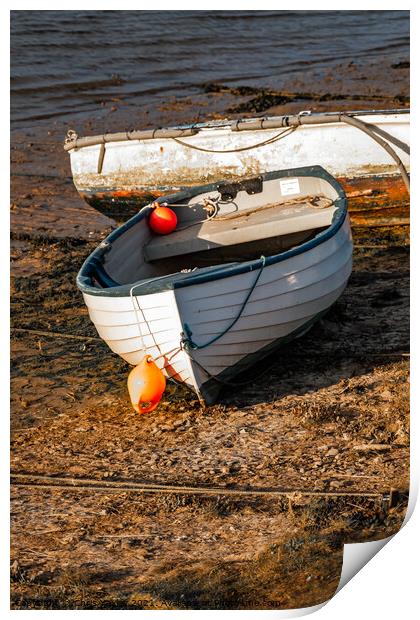Beached boats in Wells-Next-The-Sea estuary Print by Chris Yaxley