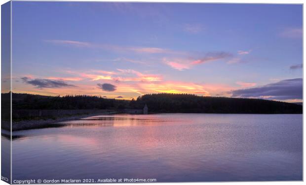 Sunset over Pontsticill Reservoir, Brecon Beacons Canvas Print by Gordon Maclaren