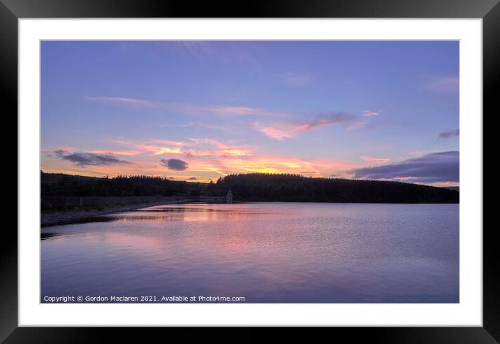 Sunset over Pontsticill Reservoir, Brecon Beacons Framed Mounted Print by Gordon Maclaren