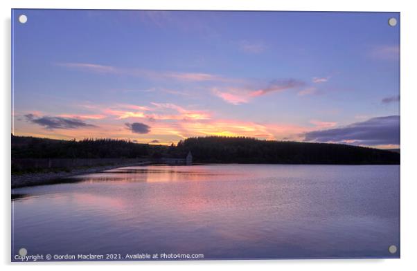 Sunset over Pontsticill Reservoir, Brecon Beacons Acrylic by Gordon Maclaren