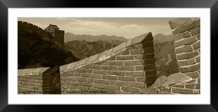 Great Wall of China Framed Mounted Print by Paul Brighton