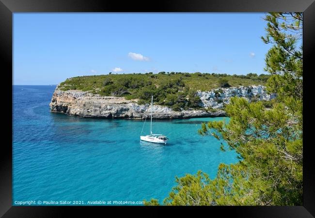 Cala Estany d'en Mas. Majorca Framed Print by Paulina Sator