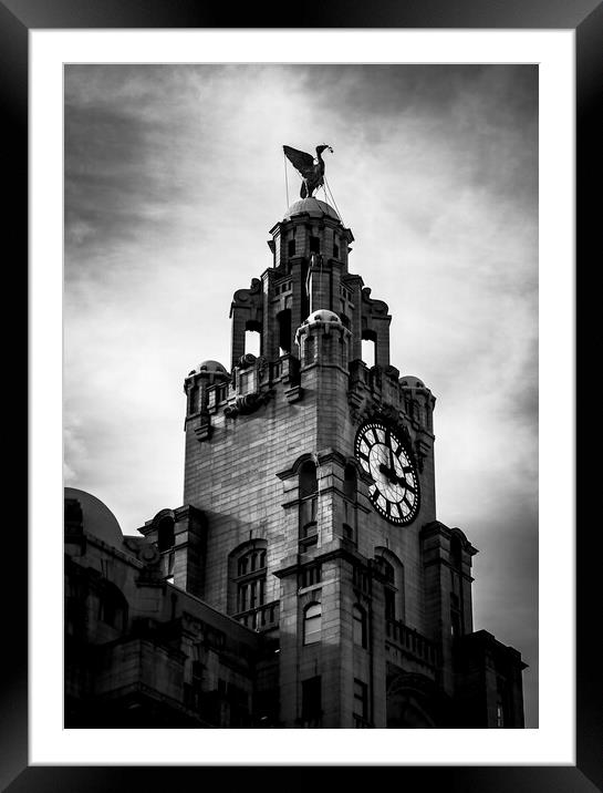 Liverbird's Gaze over Mersey Framed Mounted Print by Kevin Elias