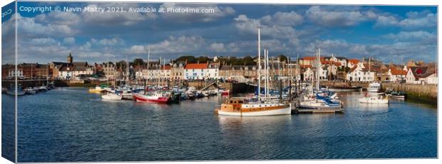 Anstruther Harbour Panoramic  Canvas Print by Navin Mistry