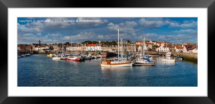 Anstruther Harbour Panoramic  Framed Mounted Print by Navin Mistry