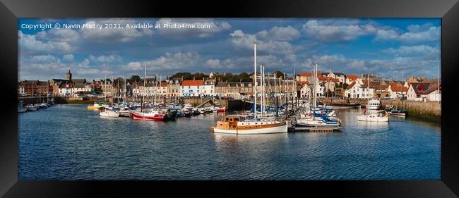 Anstruther Harbour Panoramic  Framed Print by Navin Mistry