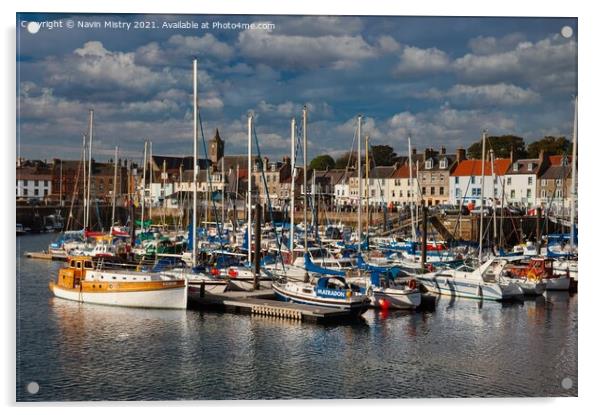Anstruther Harbour  Acrylic by Navin Mistry
