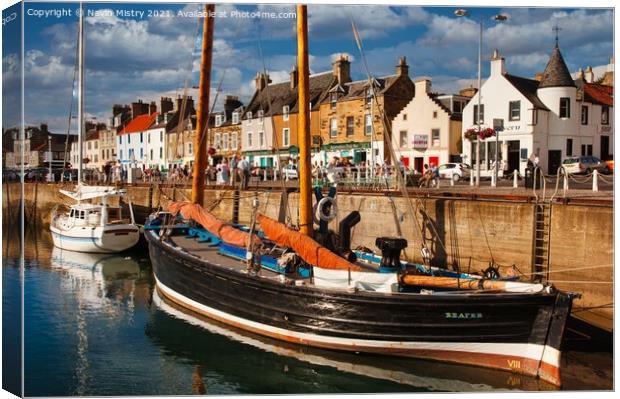 The Reaper in Anstruther Harbour Canvas Print by Navin Mistry