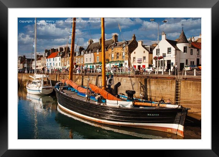 The Reaper in Anstruther Harbour Framed Mounted Print by Navin Mistry