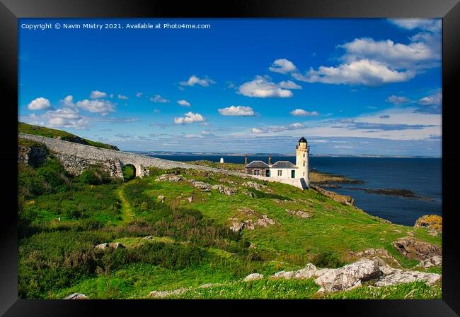 Low Light lighthouse Isle of May Framed Print by Navin Mistry