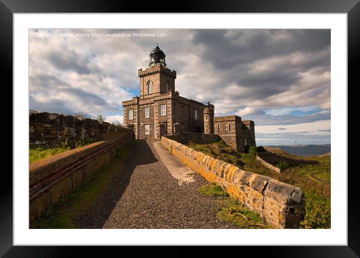 Robert Stevenson's Lighthouse on the Isle of May  Framed Mounted Print by Navin Mistry